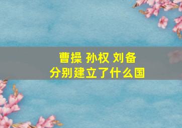 曹操 孙权 刘备分别建立了什么国